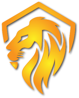 Gold lion head